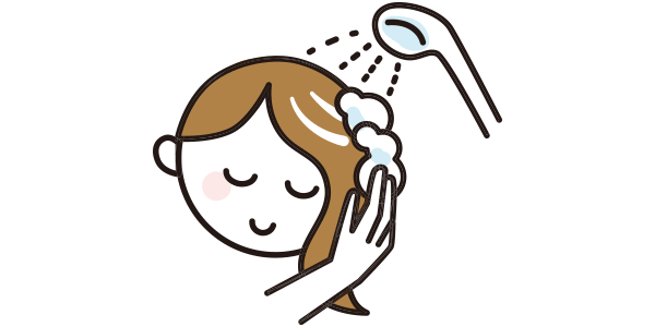 米ぬか石けんでシャンプーする方法　④洗い流す