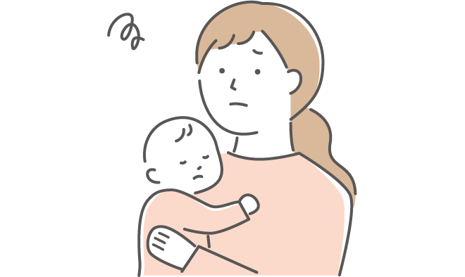 困っているママ