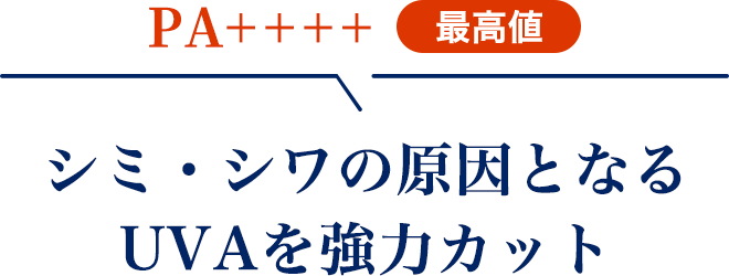 シミ・シワの原因となるUVAを強力カット（最高値）