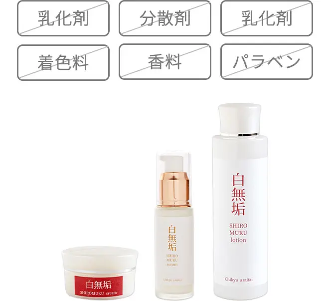 乳化剤、分散剤、着色料、香料、パラベンフリー