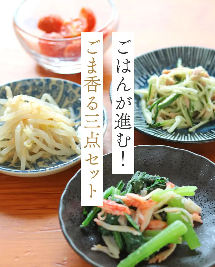ごはんが進む！ごま香る三点セット