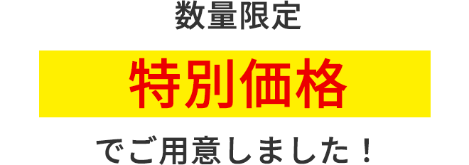 数量限定　特別価格でご用意しました