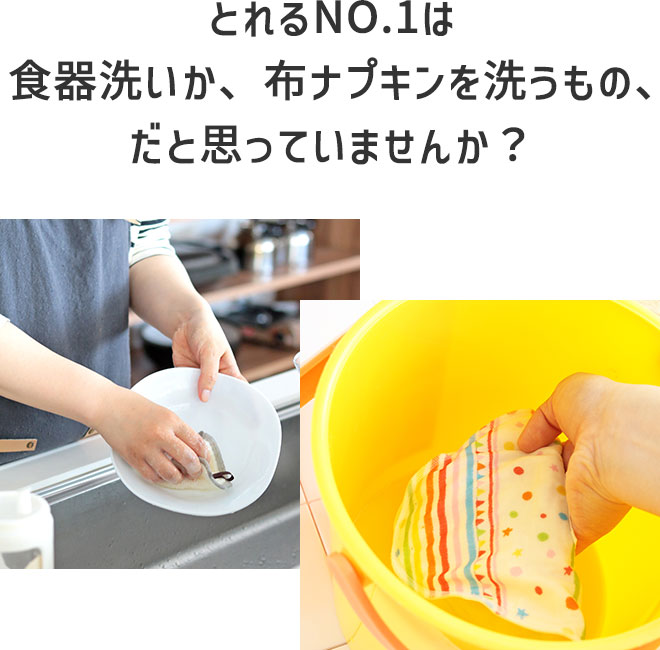 とれるNO.1は
		食器洗いか、布ナプキンを洗うもの、だと思っていませんか？