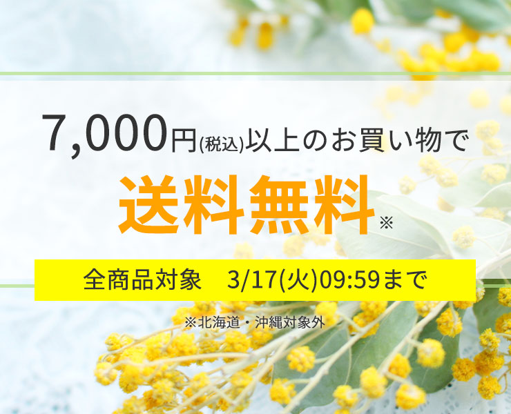 7,000円（税込）以上のお買い物で
	送料無料※
	全商品対象　2/24（火）09:59AMまで
	※北海道・沖縄対象外