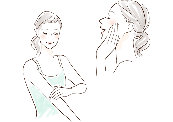 日焼け止めを塗る