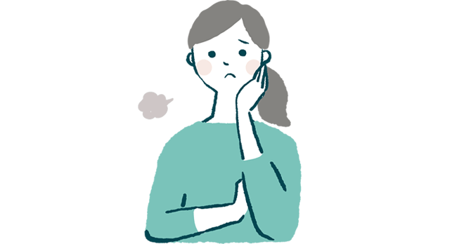 だしについての悩みを抱える女性