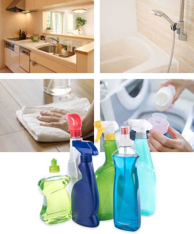 キッチン用
			お風呂用
			床用
			洗濯用