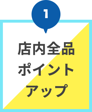店内全品ポイントアップ