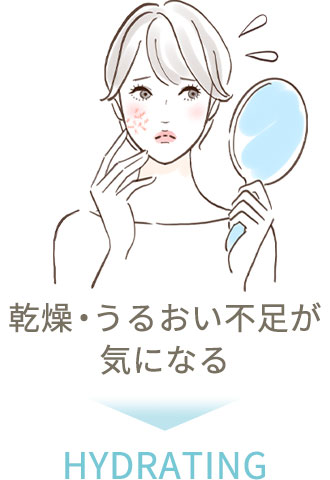 乾燥・うるおい不足が気になる→ HYDRATING